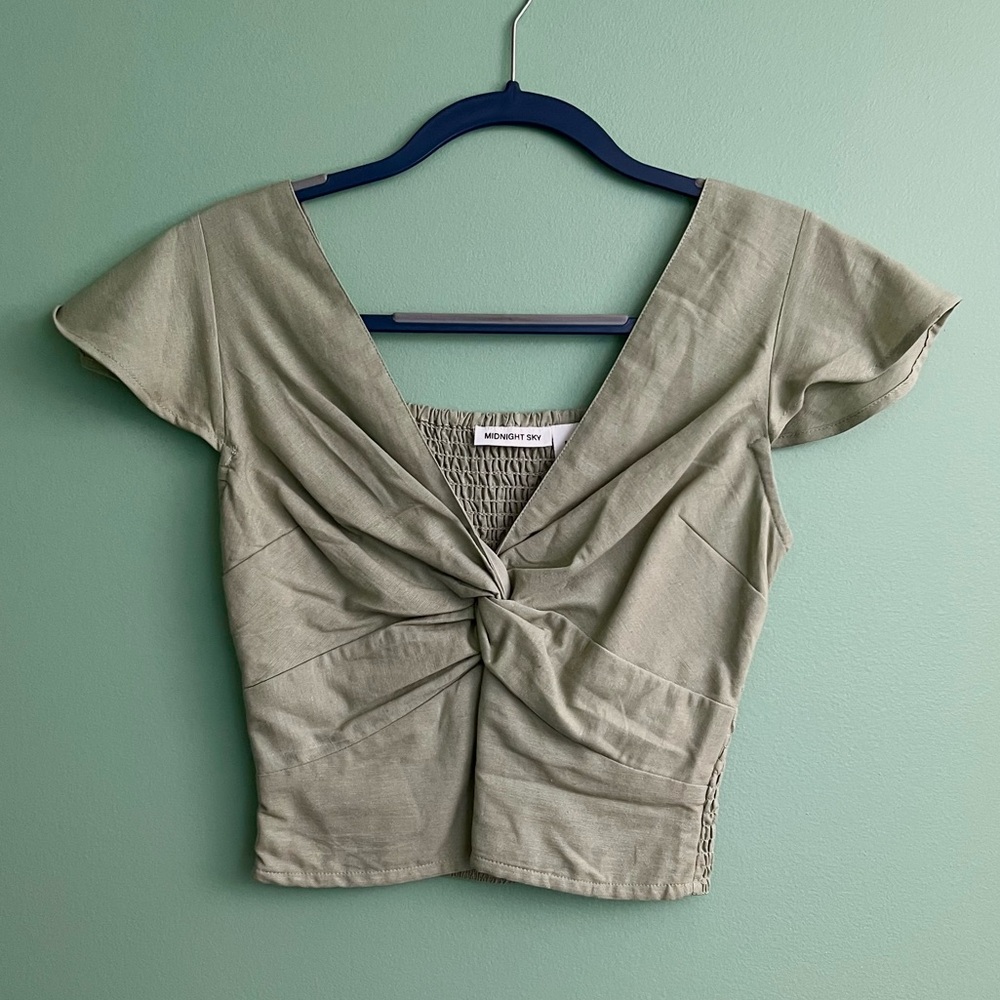 Midnight Sky Twist Front Crop Top
